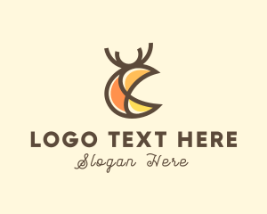 Artistic - Abstract Deer Stag logo design
