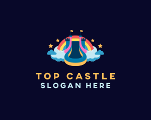 Rainbow Bounce Castle logo design