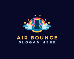 Rainbow Bounce Castle logo design