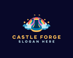 Rainbow Bounce Castle logo design