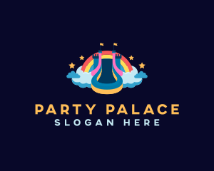 Rainbow Bounce Castle logo design