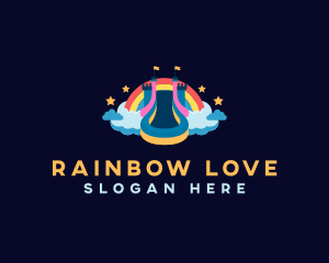 Rainbow Bounce Castle logo design