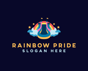 Rainbow Bounce Castle logo design