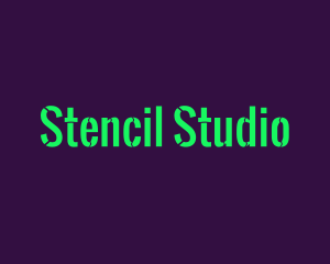 Stencil - Green Stencil Wordmark logo design