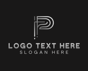 Letter Sc - Industrial Business Letter P logo design