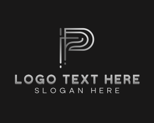 Iron - Industrial Business Letter P logo design