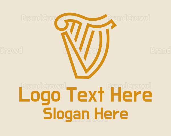 Gold Harp Letter TV Logo