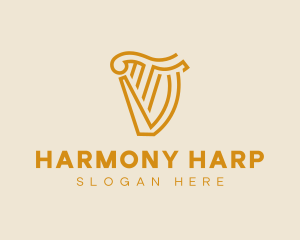 Harp - Musical Harp Letter TV logo design
