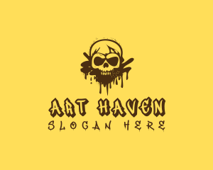 Skull Graffiti Art logo design