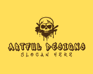 Skull Graffiti Art logo design