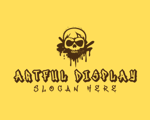 Skull Graffiti Art logo design