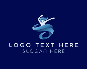 Yoga - Jumping Fitness Dancer logo design