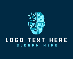 Human Mosaic Face logo design