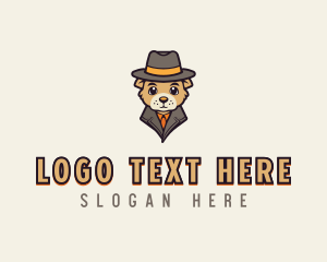 Grooming - Detective Dog Hat logo design