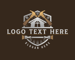 Woodworker - Hammer Roofing Carpentry logo design