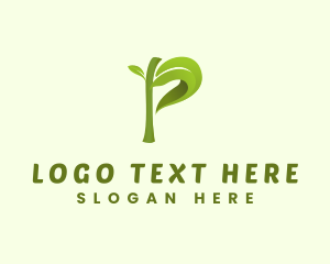 Gardening - Natural Leaf Eco Letter P logo design