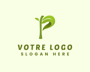 Natural Leaf Eco Letter P Logo