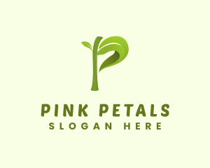 Natural Leaf Eco Letter P logo design