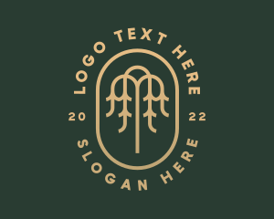 Therapist - Gold Willow Tree logo design