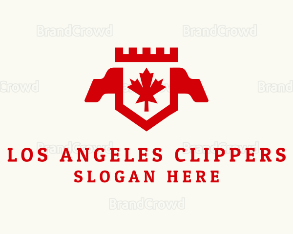 Canadian Maple Crest Banner Logo