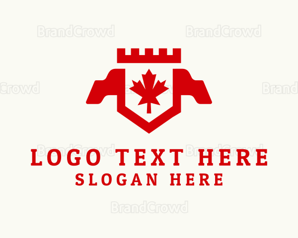 Canadian Maple Crest Banner Logo