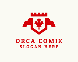Canadian Maple Crest Banner Logo