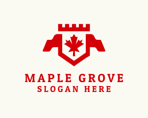 Maple - Canadian Maple Crest Banner logo design