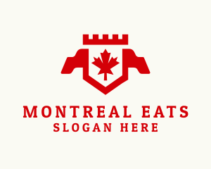 Montreal - Canadian Maple Crest Banner logo design