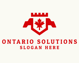 Ontario - Canadian Maple Crest Banner logo design