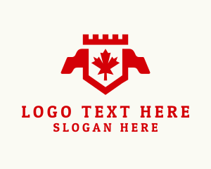 Town - Canadian Maple Crest Banner logo design