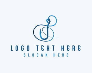 Marine Fishing Hook Logo