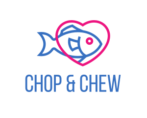 Seafood Fish Heart Logo