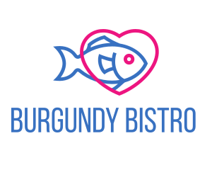 Seafood Fish Heart logo design