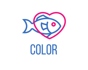 Tilapia - Seafood Fish Heart logo design