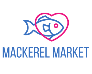 Seafood Fish Heart logo design