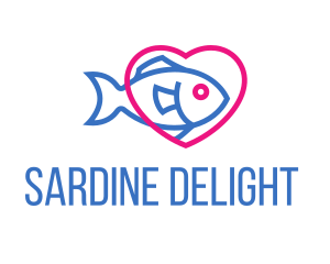 Seafood Fish Heart logo design