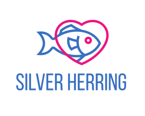 Herring - Seafood Fish Heart logo design