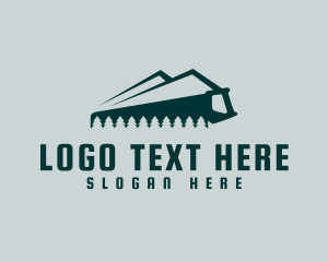 Wood - Tree Mountain Saw logo design