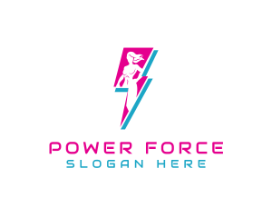 Superhero - Lightning Superhero Woman logo design