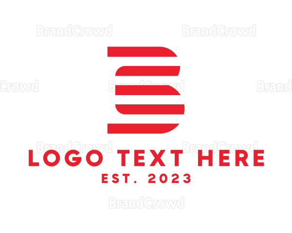 Stripe Letter B Technology Logo