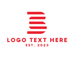 Stroke - Stripe Letter B Technology logo design