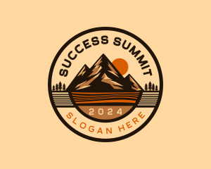 Mountain Summit Sunset logo design