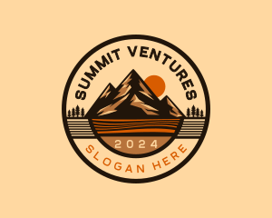 Mountain Summit Sunset logo design