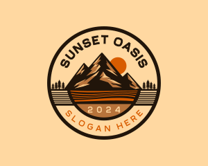 Mountain Summit Sunset logo design