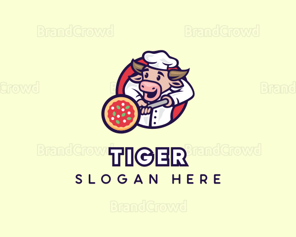 Cow Pizza Chef Logo