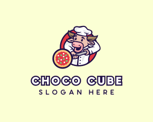 Pizza Shop - Cow Pizza Chef logo design