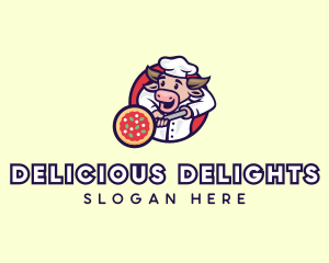 Cow Pizza Chef logo design