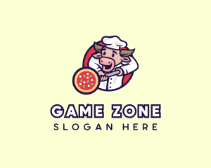 Bull - Cow Pizza Chef logo design