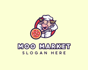 Cow Pizza Chef logo design