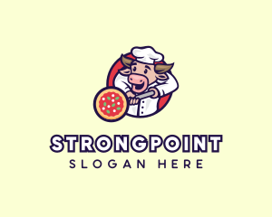Cooking - Cow Pizza Chef logo design